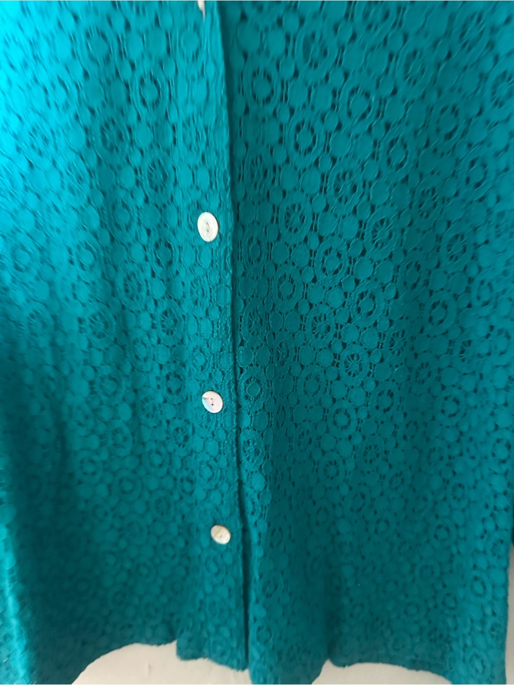 Ruby Rd. Teal Button-Front Women's Cardigan - Picture 2 of 4